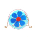 Laser Clear Chain Sling Bag Cute Flower Jelly PVC Transparent Crossbody Bag for Girls Kids